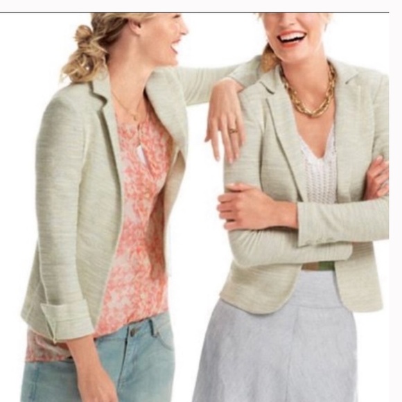 CAbi Jackets & Blazers - CAbi One Fine Day Lemon Zest Tweed Bouclé single button Blazer Jacket 8